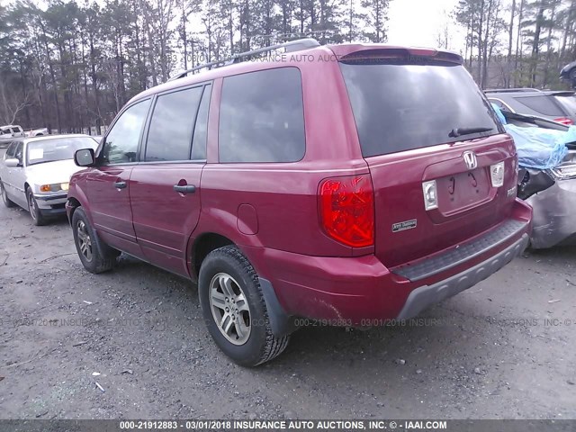 2HKYF18414H504290 - 2004 HONDA PILOT EX MAROON photo 3