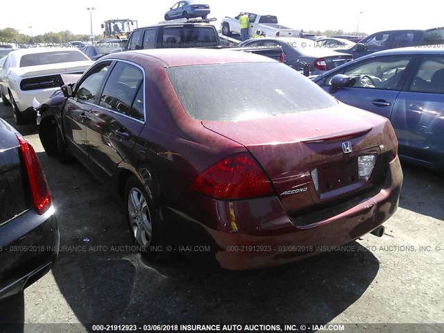 1HGCM56387A102782 - 2007 HONDA ACCORD SE MAROON photo 3