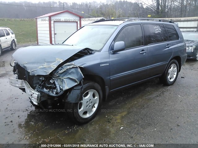 JTEDP21A840019414 - 2004 TOYOTA HIGHLANDER LIMITED BLUE photo 2