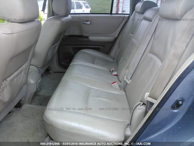 JTEDP21A840019414 - 2004 TOYOTA HIGHLANDER LIMITED BLUE photo 8