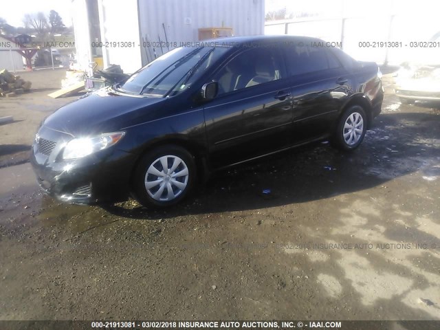 1NXBU4EE8AZ375729 - 2010 TOYOTA COROLLA S/LE/XLE BLACK photo 2