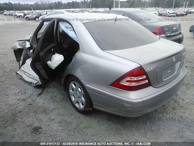 WDBRF81J25F592015 - 2005 MERCEDES-BENZ C 240 4MATIC SILVER photo 3