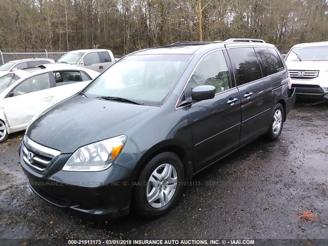 5FNRL38696B422576 - 2006 HONDA ODYSSEY EXL ნაცრისფერი ფოტო 2