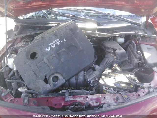 JTDBL40E399058096 - 2009 TOYOTA COROLLA LE/XLE RED photo 10