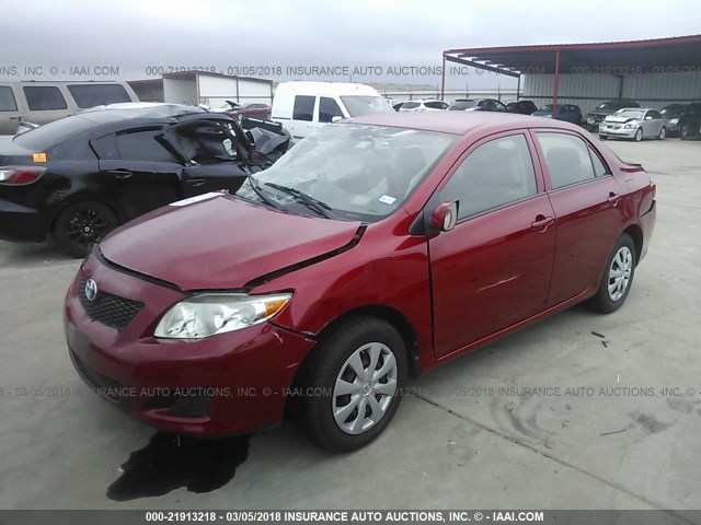 JTDBL40E399058096 - 2009 TOYOTA COROLLA LE/XLE RED photo 2
