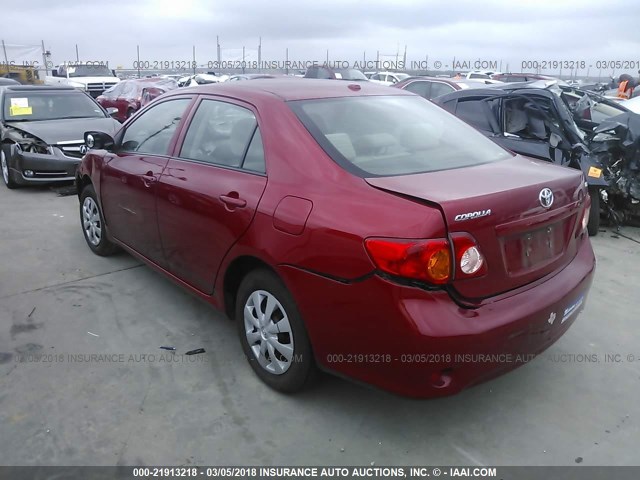 JTDBL40E399058096 - 2009 TOYOTA COROLLA LE/XLE RED photo 3