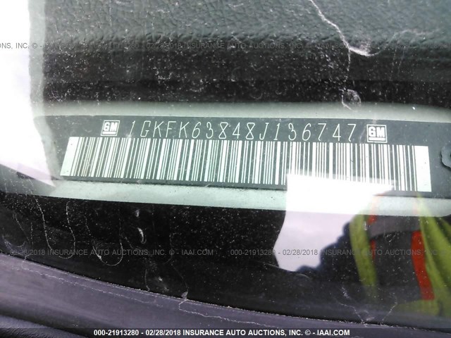 1GKFK63848J136747 - 2008 GMC YUKON DENALI SILVER photo 9