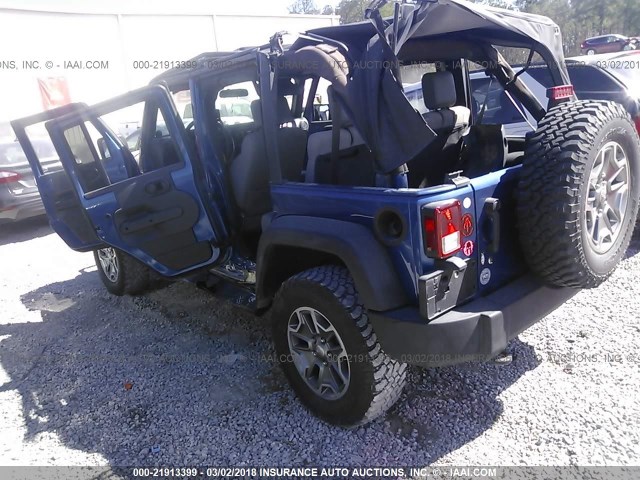 1J4BA3H17AL106427 - 2010 JEEP WRANGLER UNLIMITE SPORT BLUE photo 3