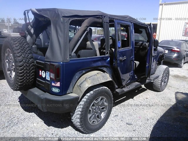 1J4BA3H17AL106427 - 2010 JEEP WRANGLER UNLIMITE SPORT BLUE photo 4