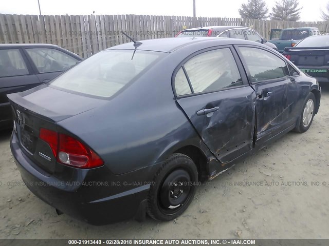 JHMFA36216S019489 - 2006 HONDA CIVIC HYBRID BLUE photo 4