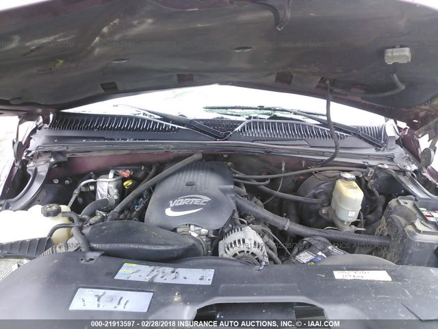 2GTEC19T021322600 - 2002 GMC NEW SIERRA C1500 BURGUNDY photo 10