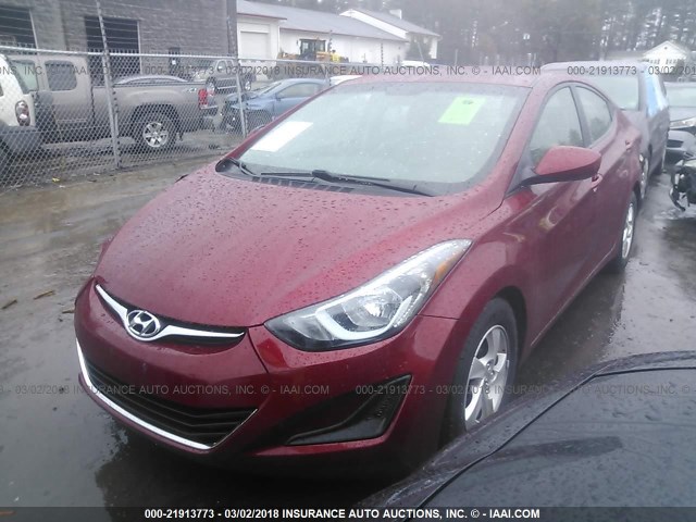 5NPDH4AE4EH466651 - 2014 HYUNDAI ELANTRA SE/SPORT/LIMITED RED photo 2