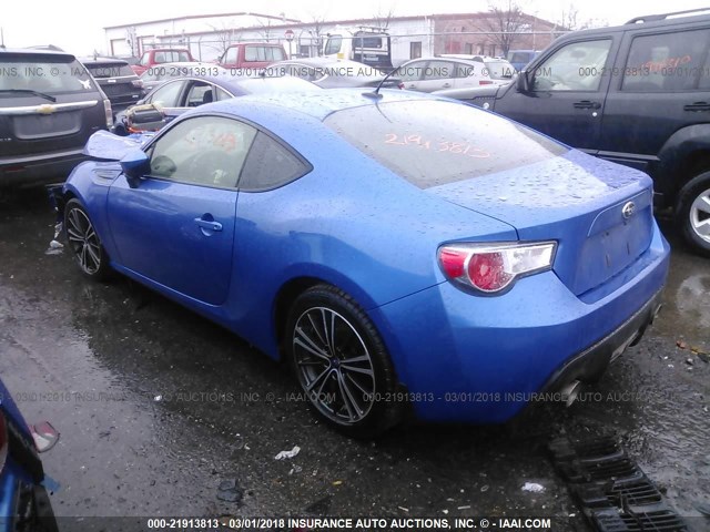 JF1ZCAB14D1602674 - 2013 SUBARU BRZ 2.0 PREMIUM BLUE photo 3