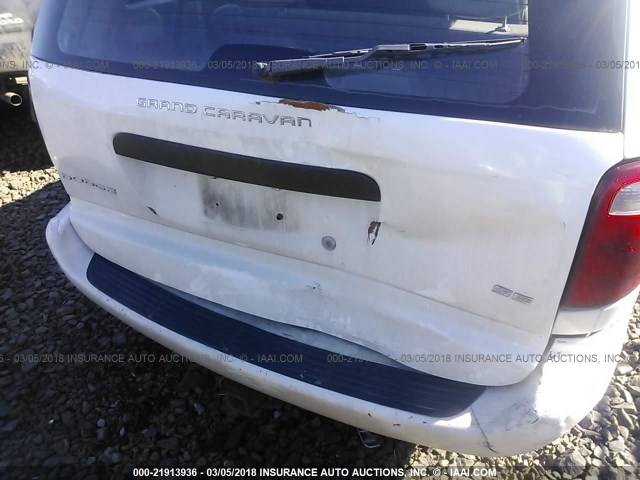 1D4GP24363B136865 - 2003 DODGE GRAND CARAVAN SE WHITE photo 6