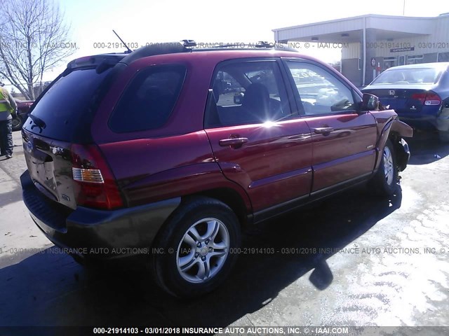 KNDJE723X57131618 - 2005 KIA NEW SPORTAGE  RED photo 4