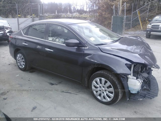 3N1AB7AP6EL645462 - 2014 NISSAN SENTRA S/SV/SR/SL GRAY photo 1