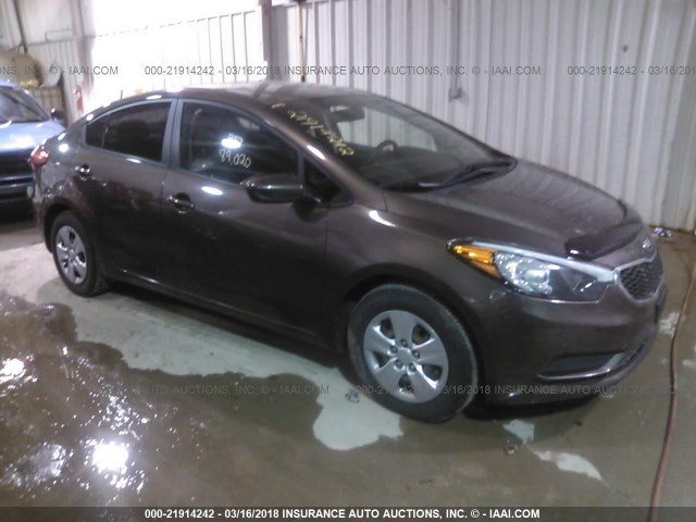 KNAFK4A63E5062580 - 2014 KIA FORTE LX GRAY photo 1