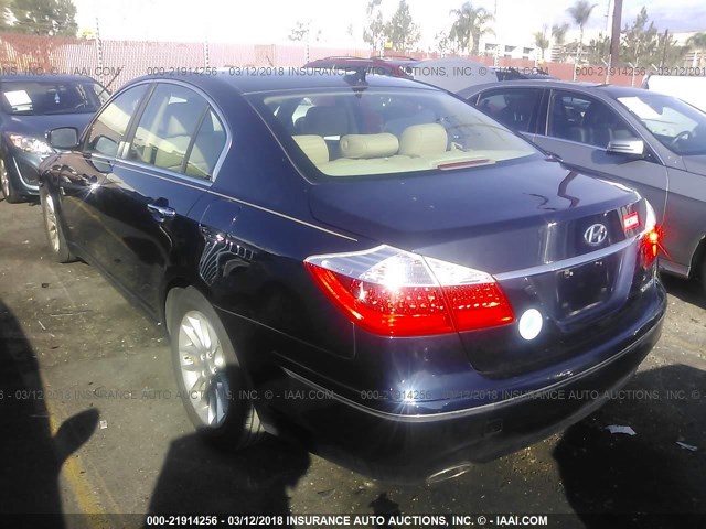 KMHGC46E19U028682 - 2009 HYUNDAI GENESIS 3.8L Dark Blue photo 3