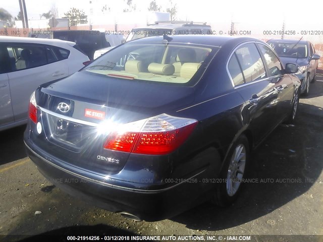 KMHGC46E19U028682 - 2009 HYUNDAI GENESIS 3.8L Dark Blue photo 4