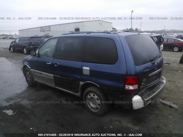 KNDUP131536344772 - 2003 KIA SEDONA EX/LX BLUE photo 3