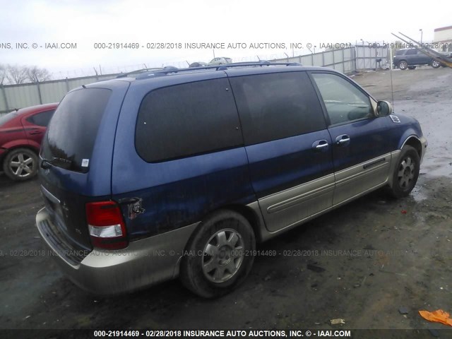 KNDUP131536344772 - 2003 KIA SEDONA EX/LX BLUE photo 4