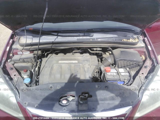 5FNRL38786B440981 - 2006 HONDA ODYSSEY EXL წითელი ფოტო 10