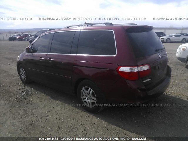 5FNRL38786B440981 - 2006 HONDA ODYSSEY EXL წითელი ფოტო 3