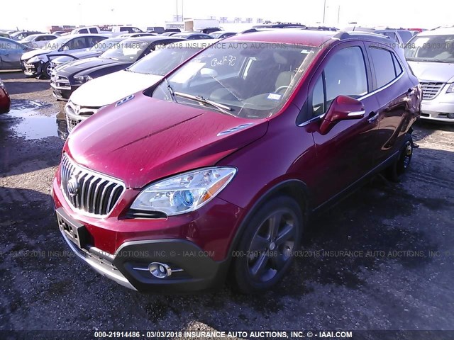 KL4CJBSB3EB676470 - 2014 BUICK ENCORE CONVENIENCE MAROON photo 2