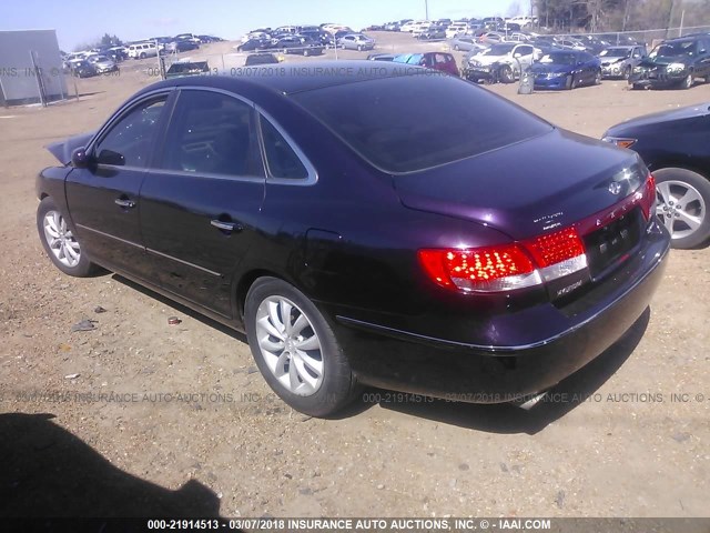 KMHFC46F76A131655 - 2006 HYUNDAI AZERA SE/LIMITED BURGUNDY photo 3