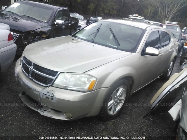 1B3LC56B89N557458 - 2009 DODGE AVENGER SXT/R/T GOLD photo 2