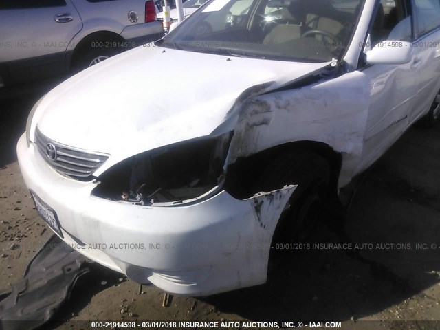 4T1BE32K65U025541 - 2005 TOYOTA CAMRY LE/XLE/SE WHITE photo 6