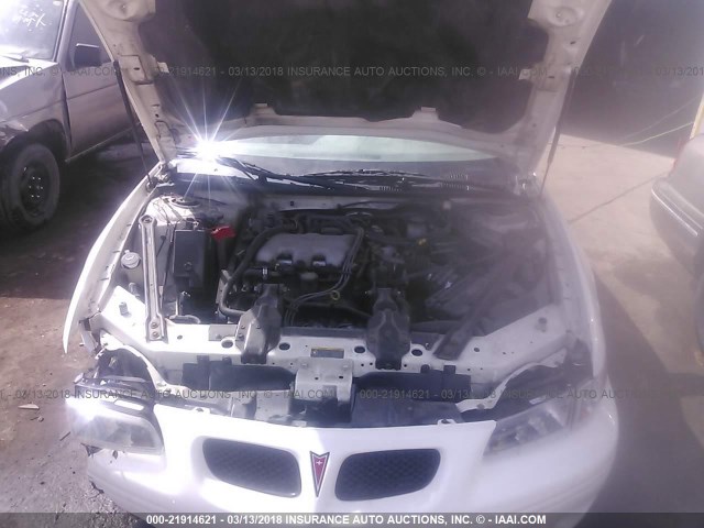 1G2WK52J12F179144 - 2002 PONTIAC GRAND PRIX SE WHITE photo 10