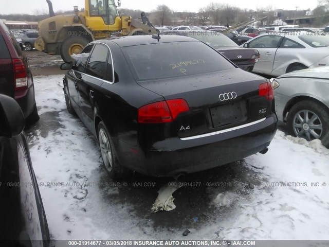 WAUDF68E05A461264 - 2005 AUDI A4 2.0T QUATTRO BLACK photo 3