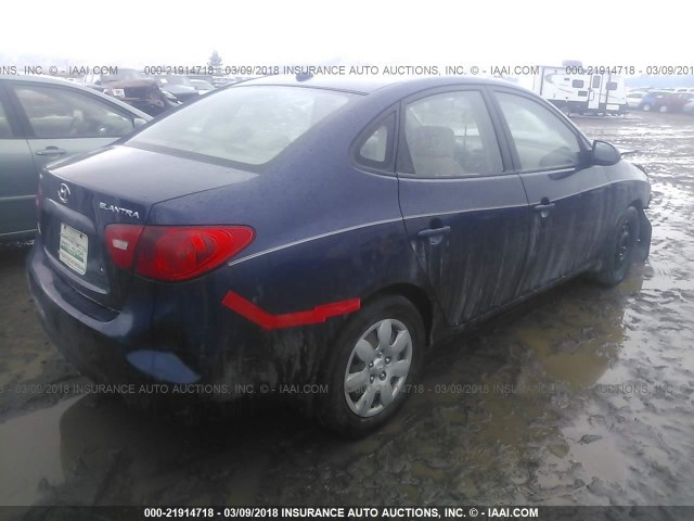 KMHDU46D18U462591 - 2008 HYUNDAI ELANTRA GLS/SE/LIMITED BLUE photo 4