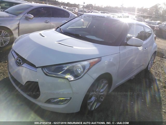 KMHTC6AD0CU029094 - 2012 HYUNDAI VELOSTER WHITE photo 2