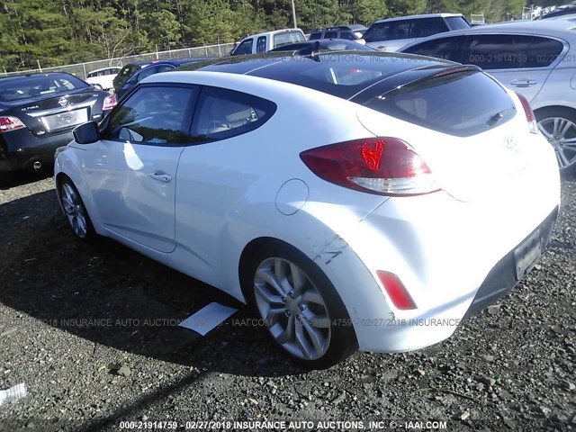 KMHTC6AD0CU029094 - 2012 HYUNDAI VELOSTER WHITE photo 3