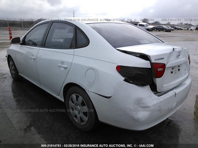 KMHDU46D57U169369 - 2007 HYUNDAI ELANTRA GLS/SE/LIMITED WHITE photo 3