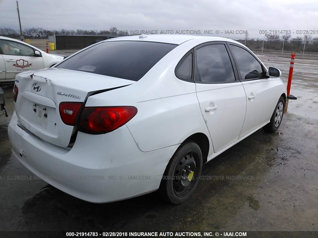 KMHDU46D57U169369 - 2007 HYUNDAI ELANTRA GLS/SE/LIMITED WHITE photo 4