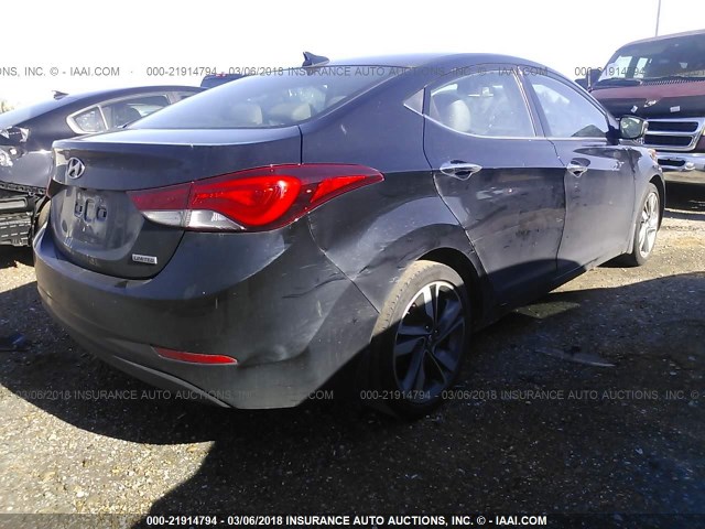 KMHDH4AE3EU172515 - 2014 HYUNDAI ELANTRA SE/SPORT/LIMITED BLACK photo 4