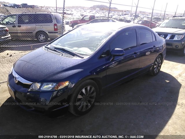 19XFA1F82AE079951 - 2010 HONDA CIVIC EX BLUE photo 2