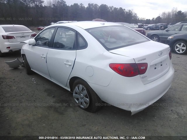 KMHDU46D57U141104 - 2007 HYUNDAI ELANTRA GLS/SE/LIMITED WHITE photo 3