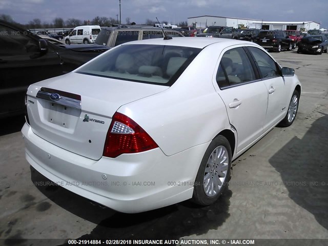 3FADP0L36BR299988 - 2011 FORD FUSION HYBRID WHITE photo 4