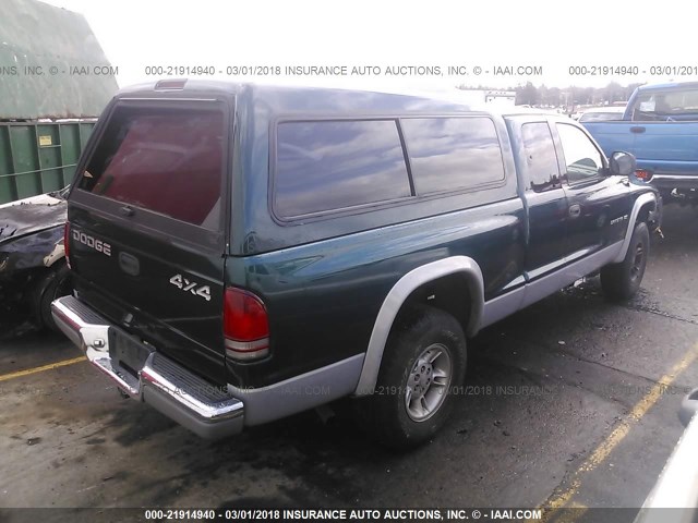 1B7GG22Y7WS755393 - 1998 DODGE DAKOTA GREEN photo 4