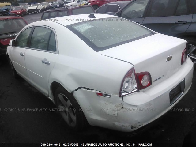 1G1ZC5EU8CF170253 - 2012 CHEVROLET MALIBU 1LT WHITE photo 3