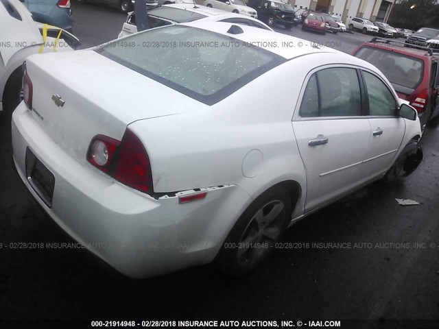 1G1ZC5EU8CF170253 - 2012 CHEVROLET MALIBU 1LT WHITE photo 4