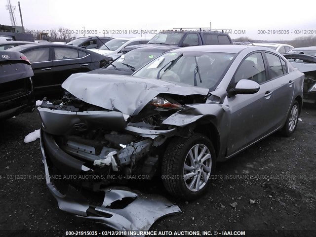 JM1BL1V88C1529201 - 2012 MAZDA 3 I SILVER photo 2