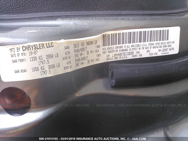 1J8HH48K78C159285 - 2008 JEEP COMMANDER SPORT ნაცრისფერი ფოტო 9