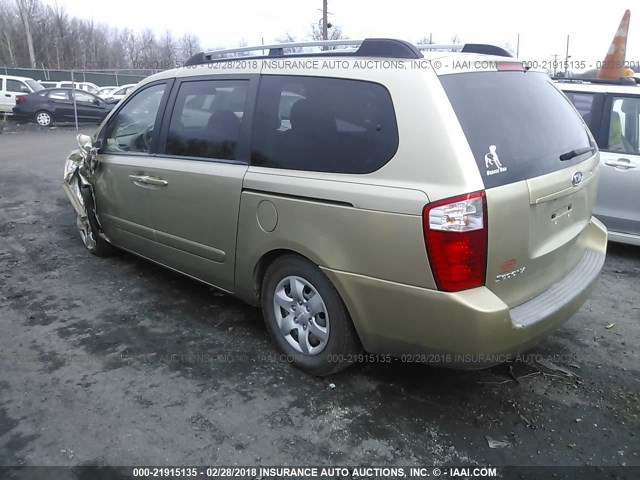 KNDMB233286214915 - 2008 KIA SEDONA EX/LX GOLD photo 3