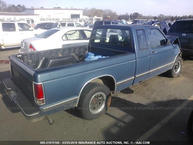 1GCCS19R6N8170841 - 1992 CHEVROLET S TRUCK S10 BLUE photo 4