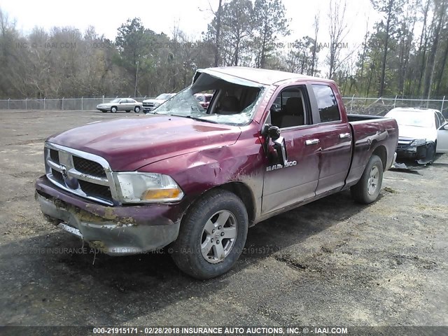 1D7RB1GP5BS541424 - 2011 DODGE RAM 1500 RED photo 2